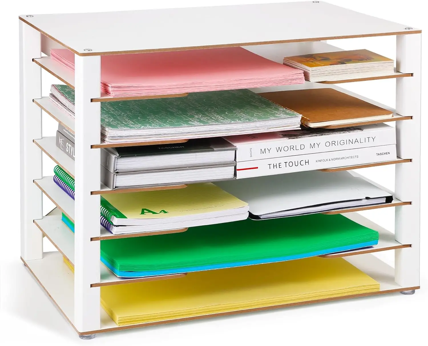 6-Tier Wooden Desktop Paper Organizer, 12x18 Letter Tray for Office Home Classroom Storage
6-Tier Wooden Desktop Paper Organizer, 12x18 Letter Tray for Office Home Classroom Storage