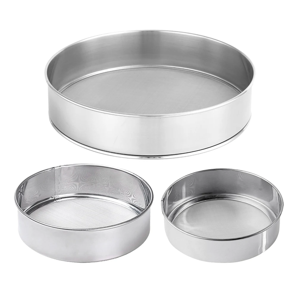 3 Pcs Stainless Steel Flour Sieve Mesh Sifter Powder Strainer Baking Filter Handheld Kitchen Supplies Tool Cake Making
3 Pcs Stainless Steel Flour Sieve Mesh Sifter Powder Strainer Baking Filter Handheld Kitchen Supplies Tool Cake Making