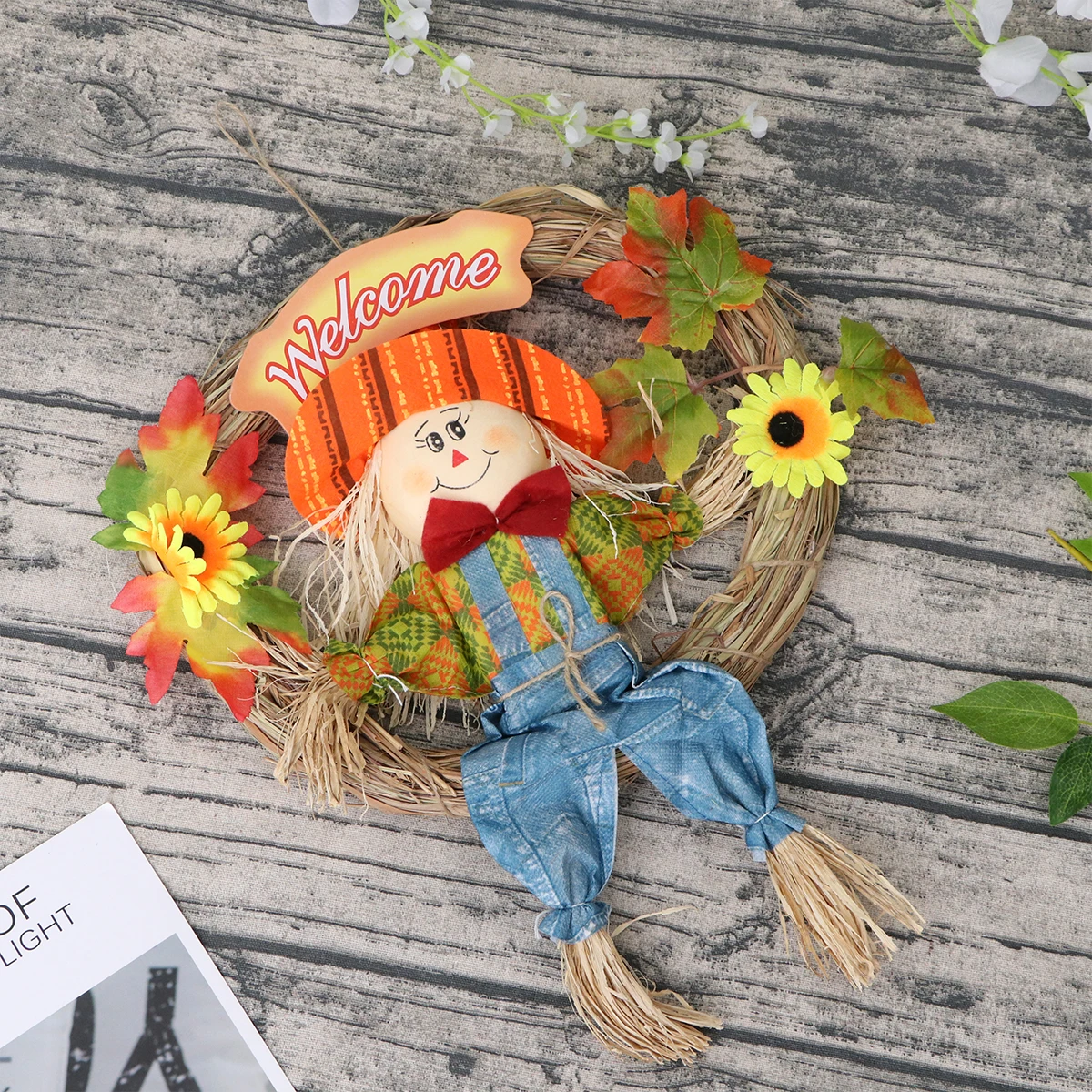 Scarecrow Wreath Straw Decoration Halloween Thanksgiving Fall Harvest nament Outdoor Indoor Door Tree Yard Bar Home 
Scarecrow Wreath Straw Decoration Halloween Thanksgiving Fall Harvest nament Outdoor Indoor Door Tree Yard Bar Home