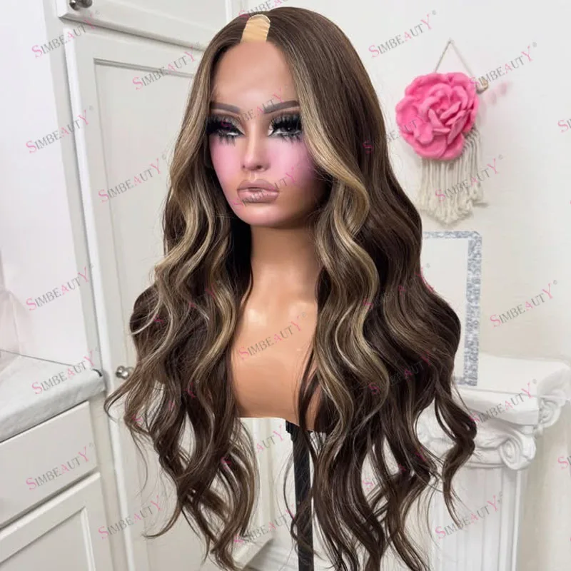 Chocolate Brown Highlight Bayalage 100% Indian Human Hair Opening U Part Wigs for Black Women Glueless Natural Body Wave Wigs
Chocolate Brown Highlight Bayalage 100% Indian Human Hair Opening U Part Wigs for Black Women Glueless Natural Body Wave Wigs
