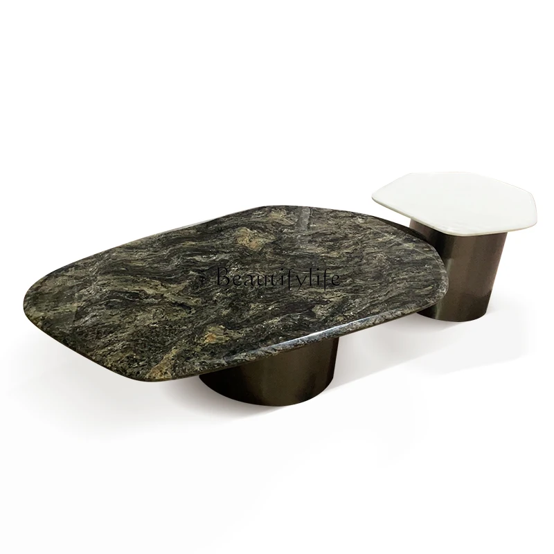 Light luxury natural platinum diamond special-shaped coffee table living room household marble small tea table
Light luxury natural platinum diamond special-shaped coffee table living room household marble small tea table