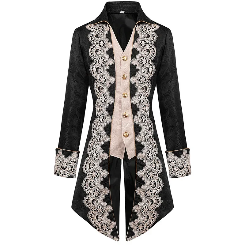 New Men's Steampunk Medieval Jacket Gothic Victorian Frock Coat Uniform
New Men's Steampunk Medieval Jacket Gothic Victorian Frock Coat Uniform