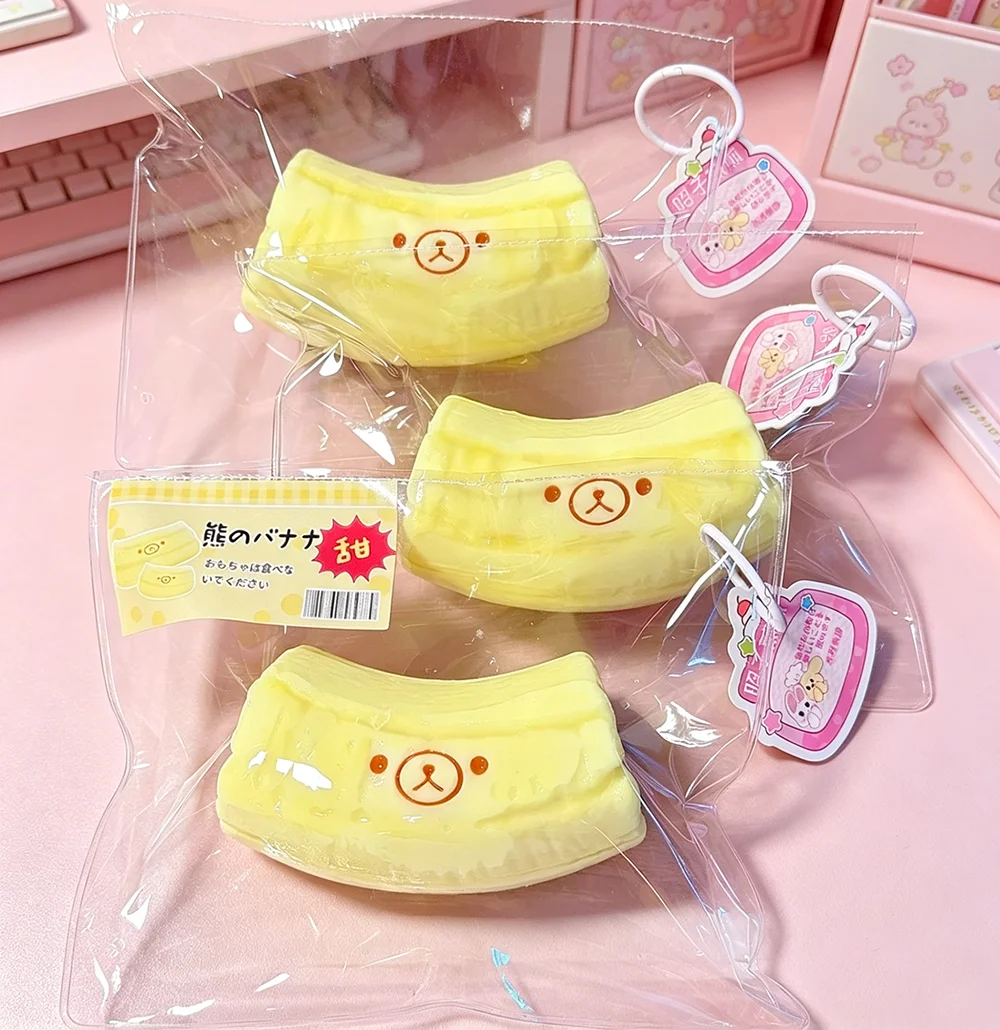 1Pc handmade Squishy with BUTTER texture - Banana bear shaped to relieve stress - Food grade silicone
1Pc handmade Squishy with BUTTER texture - Banana bear shaped to relieve stress - Food grade silicone