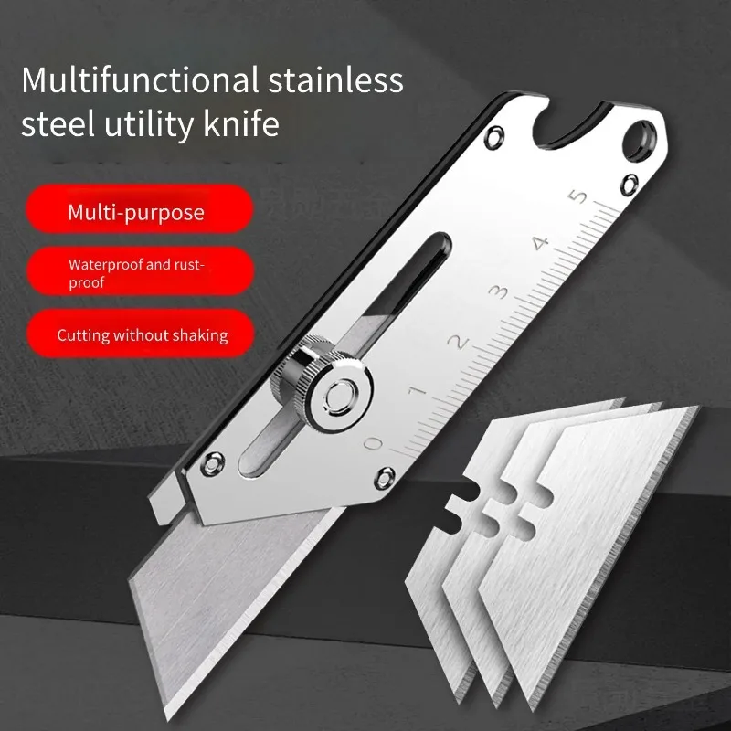 Duty Industrial Utility Knife Compact Stainless Steel Craft Cutter with Bottle Opener SK5 Blades, for DIY Professional Use 1Set
Duty Industrial Utility Knife Compact Stainless Steel Craft Cutter with Bottle Opener SK5 Blades, for DIY Professional Use 1Set