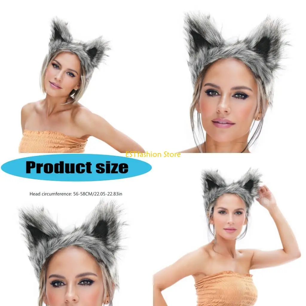 Y5GC ручной работы из искусственного меха, повязка на голову с волчьими ушками, Хэллоуин, Рождество, аксессуары для костюма для
Y5GC ручной работы из искусственного меха, повязка на голову с волчьими ушками, Хэллоуин, Рождество, аксессуары для костюма для