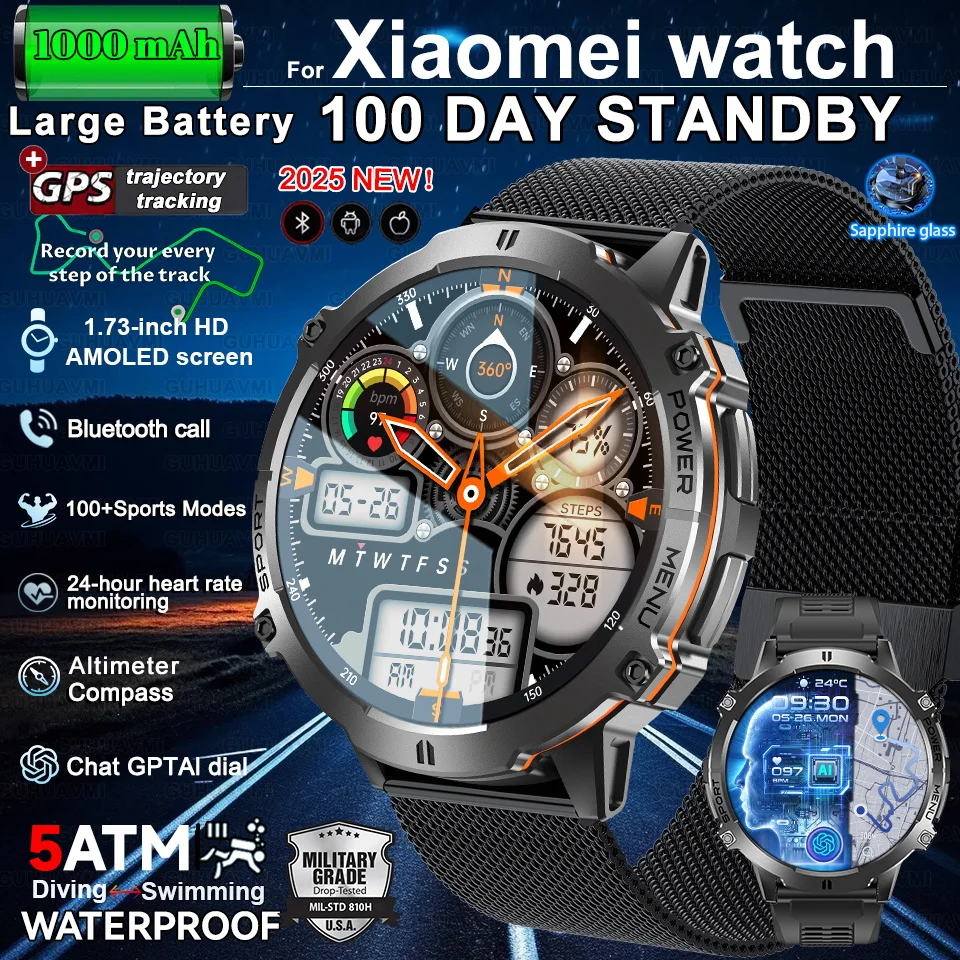 2025 ГОРЯЧИЕ Новые T-REX3 GPS SmartWatch 1,73 дюйма AMOLED-экран, аккумулятор 1000 мАч, компас, 10 АТМ, водонепроницаемый трекер, BT-вызов, умные часы для мужчин
2025 ГОРЯЧИЕ Новые T-REX3 GPS SmartWatch 1,73 дюйма AMOLED-экран, аккумулятор 1000 мАч, компас, 10 АТМ, водонепроницаемый трекер, BT-вызов, умные часы для мужчин