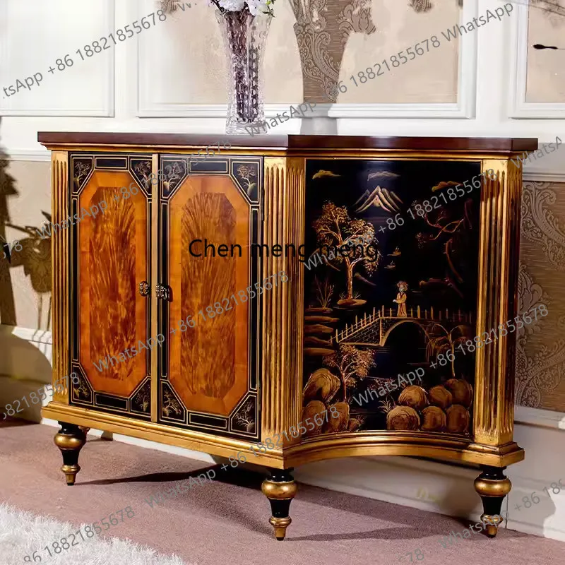 Neoclassical retro solid wood porch cabinet, living room wall locker, bedroom hand-painted storage decorative cabinet
Neoclassical retro solid wood porch cabinet, living room wall locker, bedroom hand-painted storage decorative cabinet