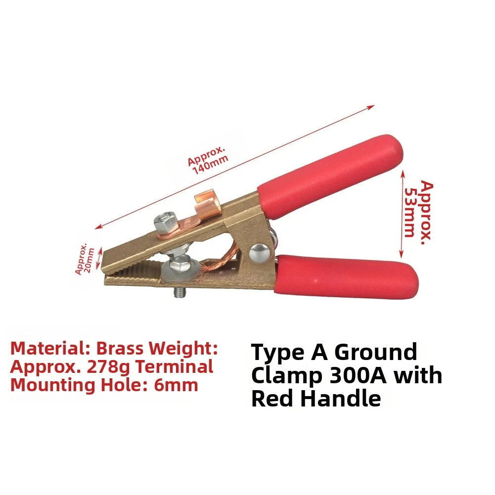 300A Earth Clamp for Welding Pliers A Shape with Red Brass Color Options for Easy Identification in Multi-Task Environments
300A Earth Clamp for Welding Pliers A Shape with Red Brass Color Options for Easy Identification in Multi-Task Environments