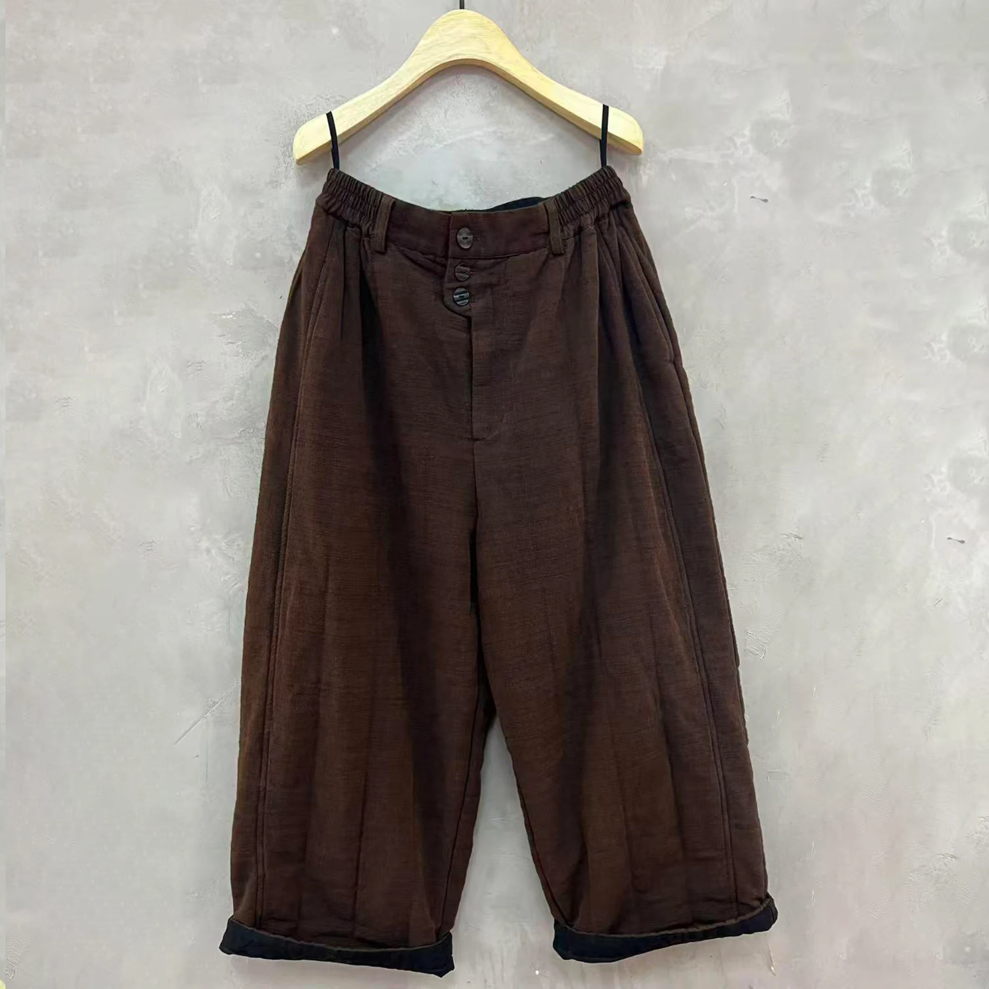 Ретро-брюки из конопляного хлопка с застежкой на пуговицах, прямые, повседневные, женские, бренд Koran Wood
Ретро-брюки из конопляного хлопка с застежкой на пуговицах, прямые, повседневные, женские, бренд Koran Wood