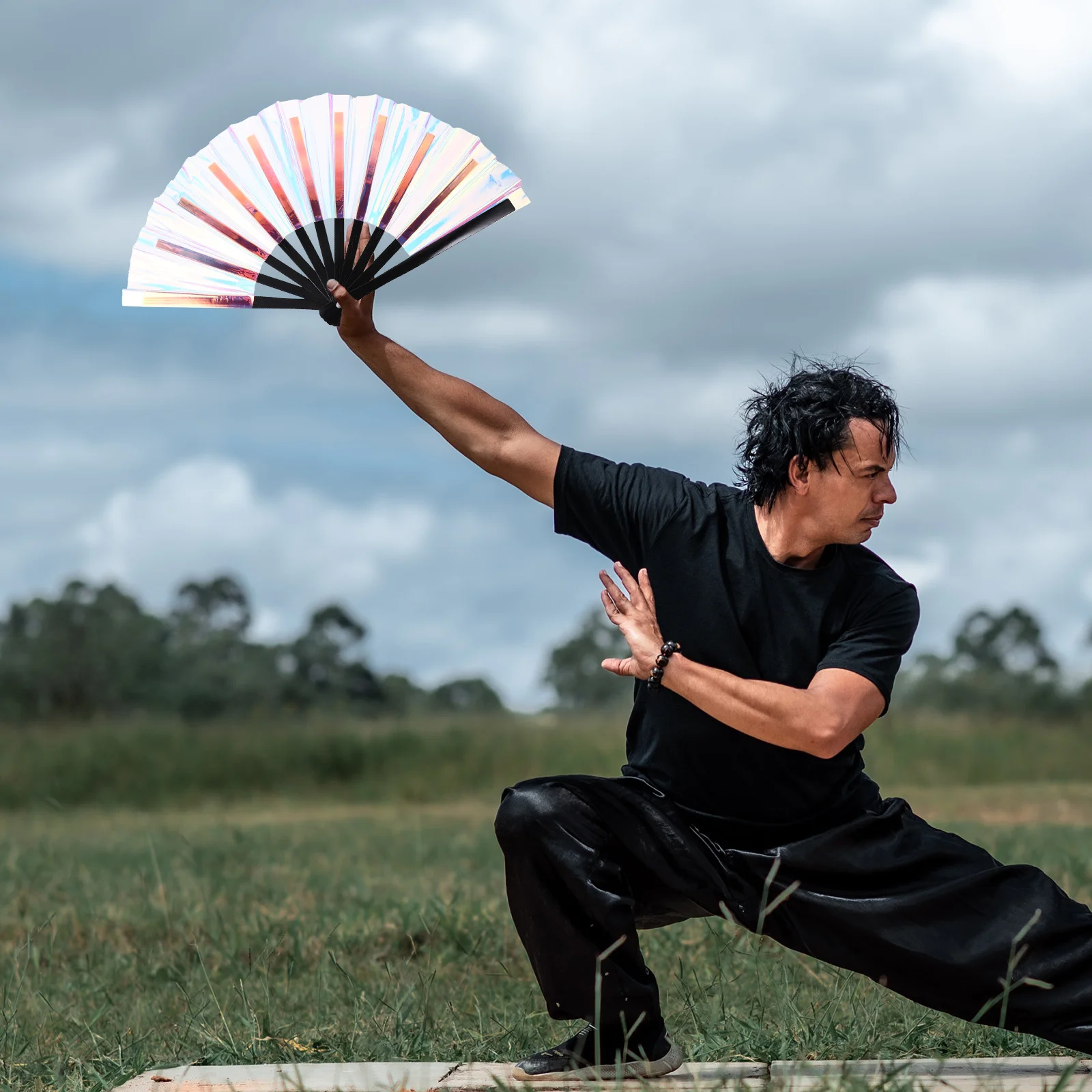 Iridescent Folding Fan Colorful Lightweight Handheld Foldable Fan for Party Festival Dance Performance Rave Accessory
Iridescent Folding Fan Colorful Lightweight Handheld Foldable Fan for Party Festival Dance Performance Rave Accessory