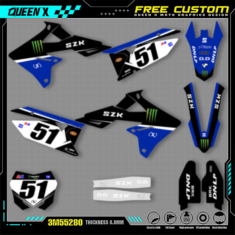 QUEEN X MOTO Custom Team Motorcycle Graphics Background Decal Stickers Kit For SUZUKI RMZ450 2018 2019 2020 006
QUEEN X MOTO Custom Team Motorcycle Graphics Background Decal Stickers Kit For SUZUKI RMZ450 2018 2019 2020 006