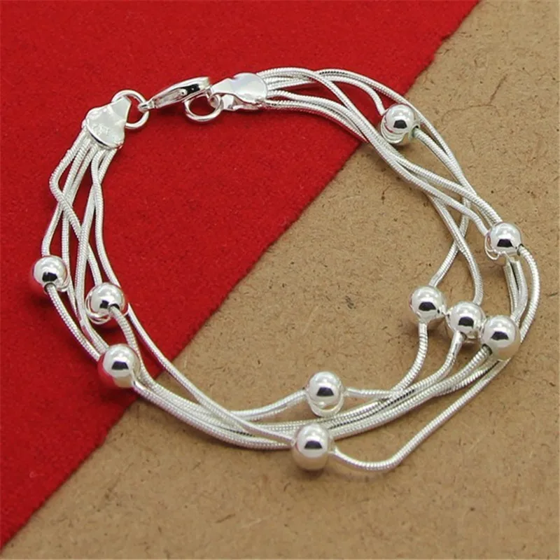 Hot Sell Fashion Fine Product 925 Sterling Silver Jewelry Chain Beads Bracelets For Cute Lady Women Gifts
Hot Sell Fashion Fine Product 925 Sterling Silver Jewelry Chain Beads Bracelets For Cute Lady Women Gifts
