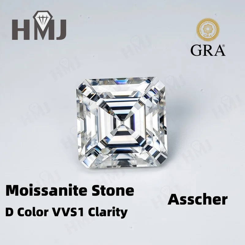Moissanite Loose Stone Asscher Shape Brilliant Cut D Color VVS1 Clarity with GRA Certificate Passing Diamond Tester Wholesale
Moissanite Loose Stone Asscher Shape Brilliant Cut D Color VVS1 Clarity with GRA Certificate Passing Diamond Tester Wholesale