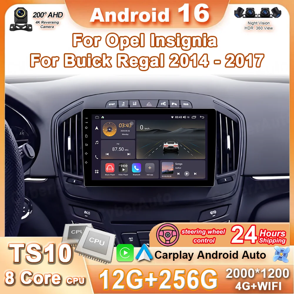 Android 16 Carplay Auto Car Radio For Opel Insignia For Buick Regal 2014 - 2017 Car Multimedia Video Player GPS Head Unit Stereo
Android 16 Carplay Auto Car Radio For Opel Insignia For Buick Regal 2014 - 2017 Car Multimedia Video Player GPS Head Unit Stereo