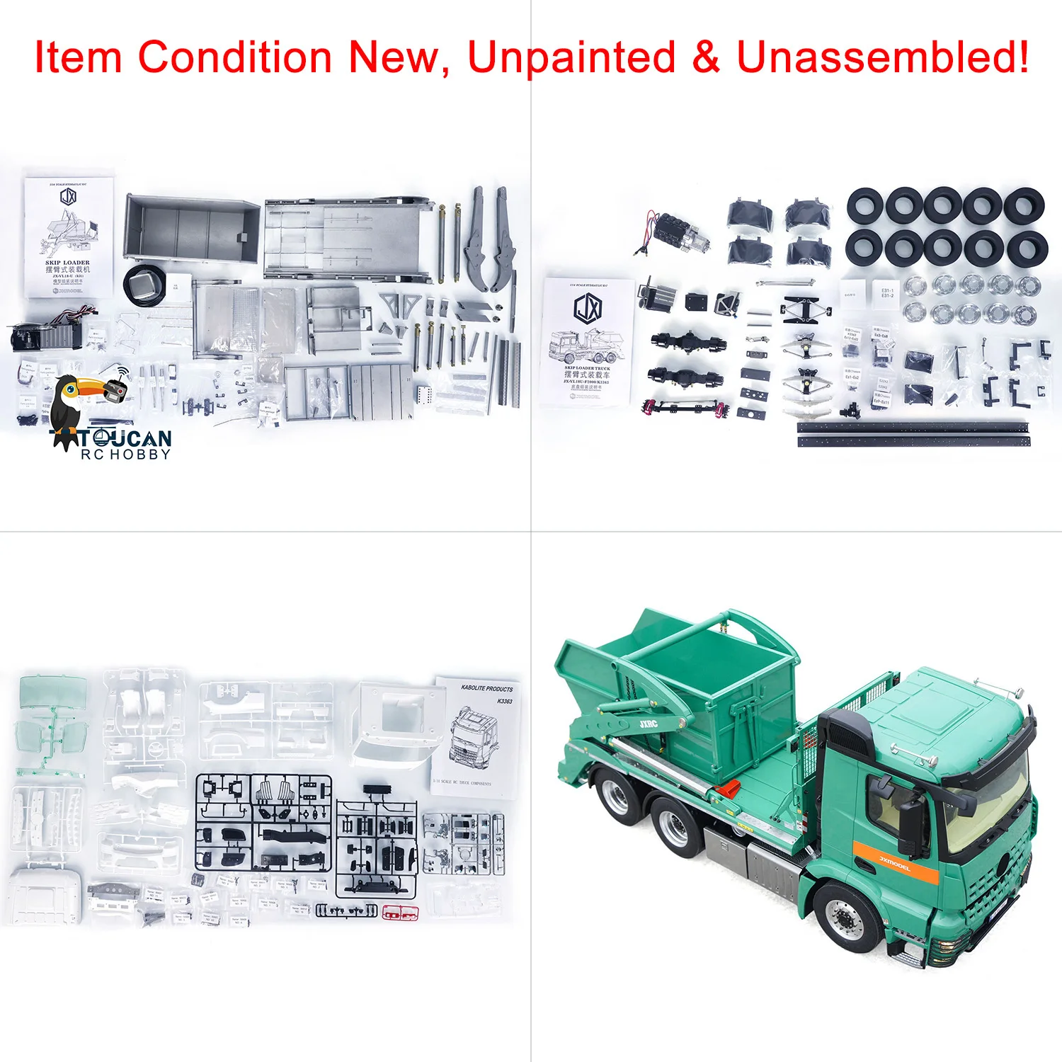 JXMODEL RC Skip Loader Truck Kits VL18U K3363 1/14 Hydraulic Remote Control Swing Arm Loading Car Unpainted Toy TH22708
JXMODEL RC Skip Loader Truck Kits VL18U K3363 1/14 Hydraulic Remote Control Swing Arm Loading Car Unpainted Toy TH22708