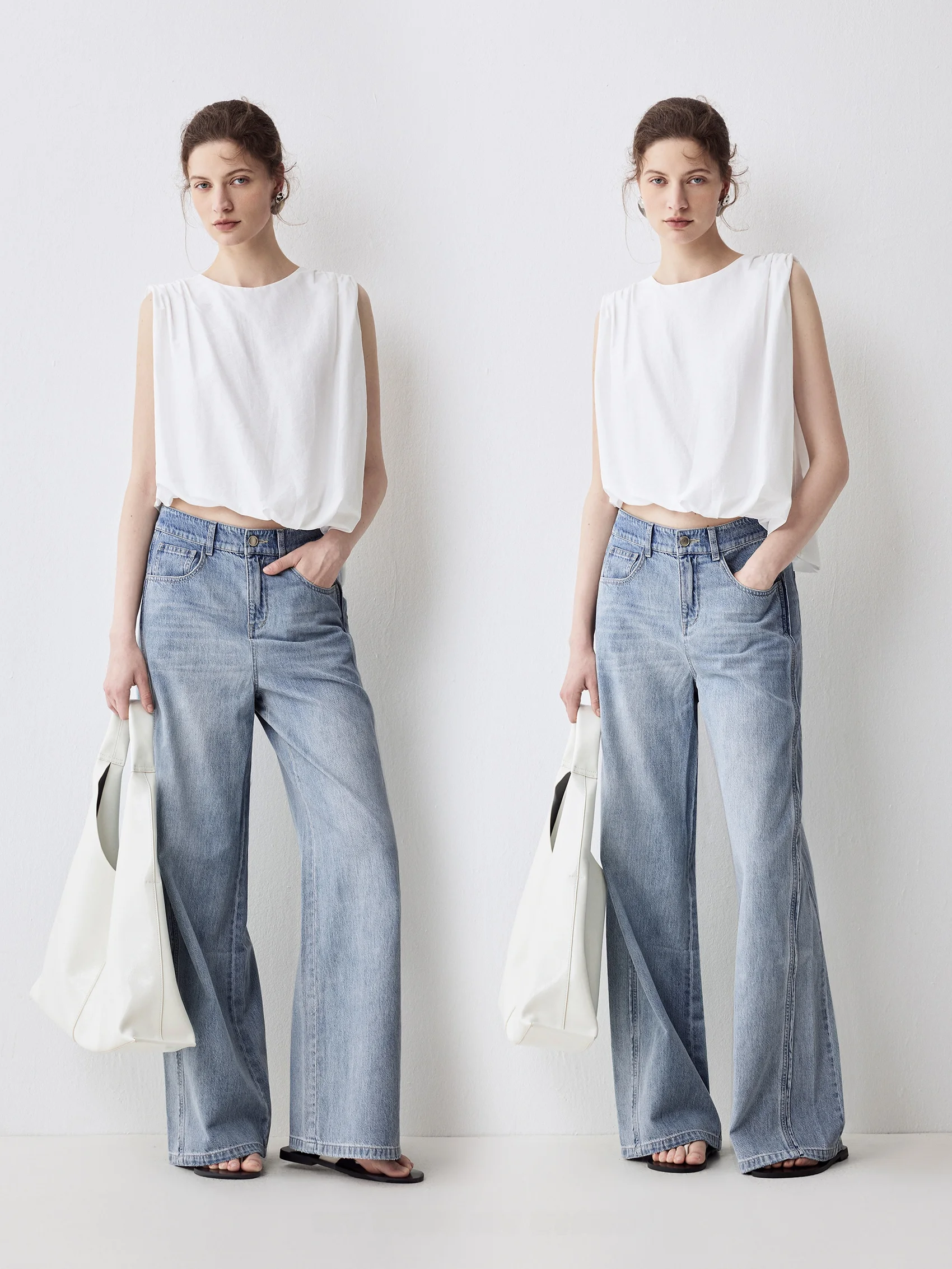 Light Blue Washed Denim Pants Women's Casual Straight Leg Jeans Draping Wide Leg Floor-Length Sofa Style Cotton
Light Blue Washed Denim Pants Women's Casual Straight Leg Jeans Draping Wide Leg Floor-Length Sofa Style Cotton