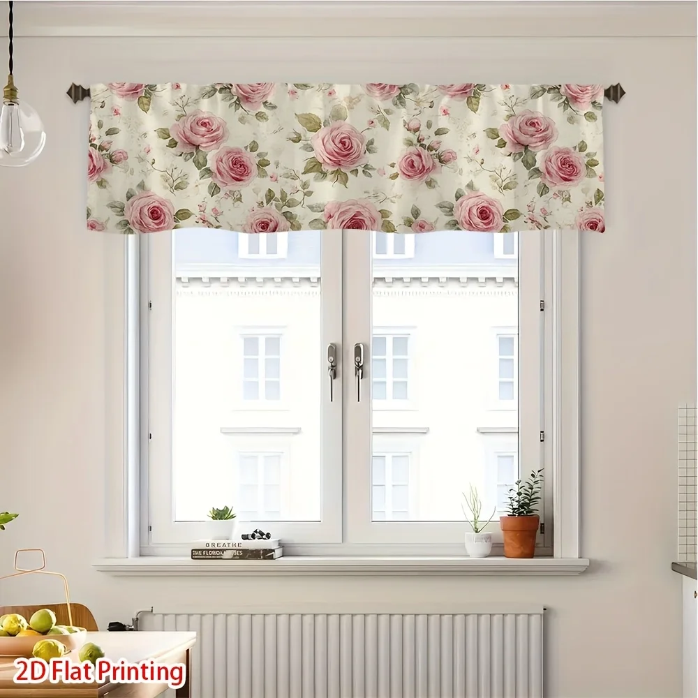 1pc Floral Vintage Rose Valance Curtain with Semi- Panel - Rod Pocket Design, Fabric Elegant Rose Window Valance Decor
1pc Floral Vintage Rose Valance Curtain with Semi- Panel - Rod Pocket Design, Fabric Elegant Rose Window Valance Decor
