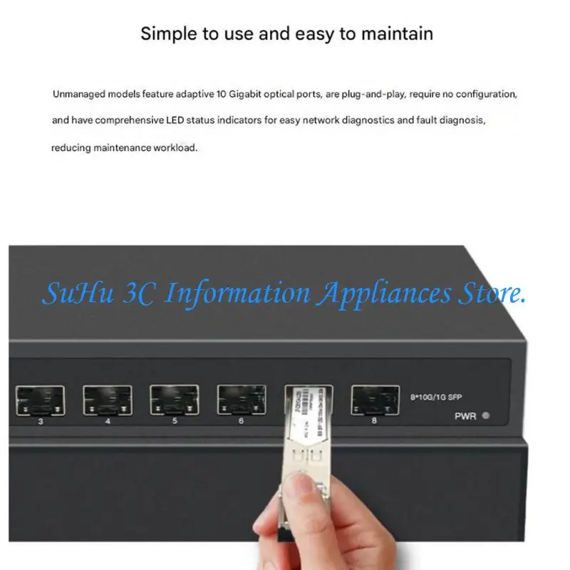 Быстрая 8-портовая оптоволоконная коммутация Ethernet 10 Гбит/с с неуправляемой работой Plug and Play для эффективной работы в
Быстрая 8-портовая оптоволоконная коммутация Ethernet 10 Гбит/с с неуправляемой работой Plug and Play для эффективной работы в