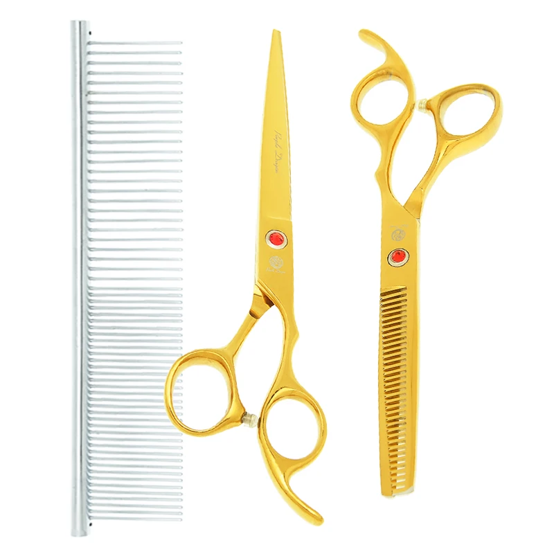 Purple Dragon 7 inch Professional Pet Grooming Scissors Dog Cutting Thinning Curved Hair Shears Animal Hair Cutting Tools B0014B
Purple Dragon 7 inch Professional Pet Grooming Scissors Dog Cutting Thinning Curved Hair Shears Animal Hair Cutting Tools B0014B