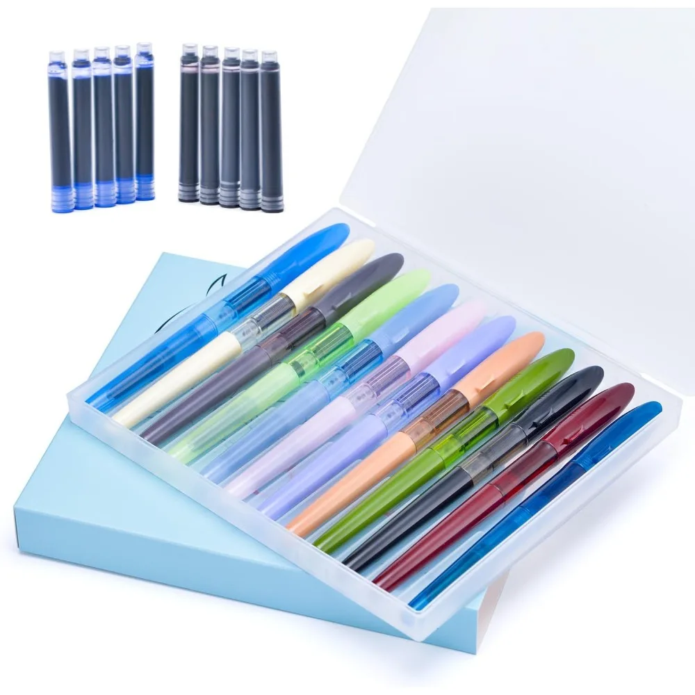 12 шт./компл. перьевая ручка Jinhao Shark с 10 картриджами (5 черных + 5 синих) модные 12 цветов чернильные ручки 0,5 мм F наконечник
12 шт./компл. перьевая ручка Jinhao Shark с 10 картриджами (5 черных + 5 синих) модные 12 цветов чернильные ручки 0,5 мм F наконечник
