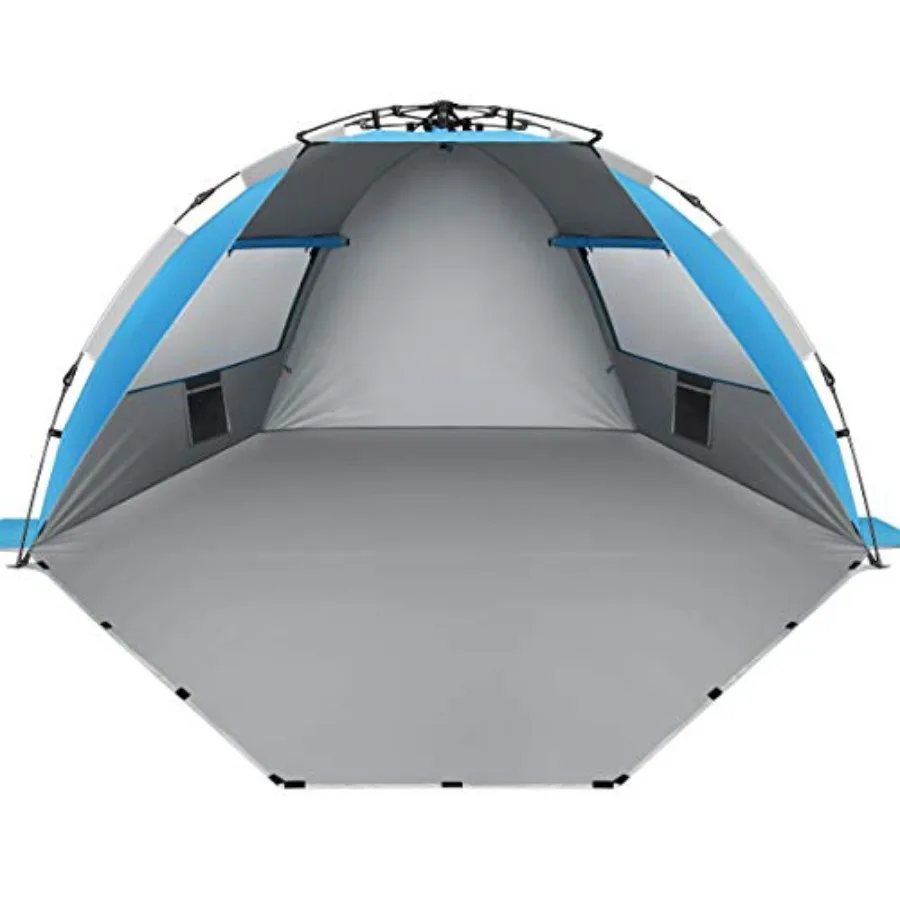 Beach tent for 4 people, polyester fabric, blue, instant setup with sand pockets and UV protection
Beach tent for 4 people, polyester fabric, blue, instant setup with sand pockets and UV protection