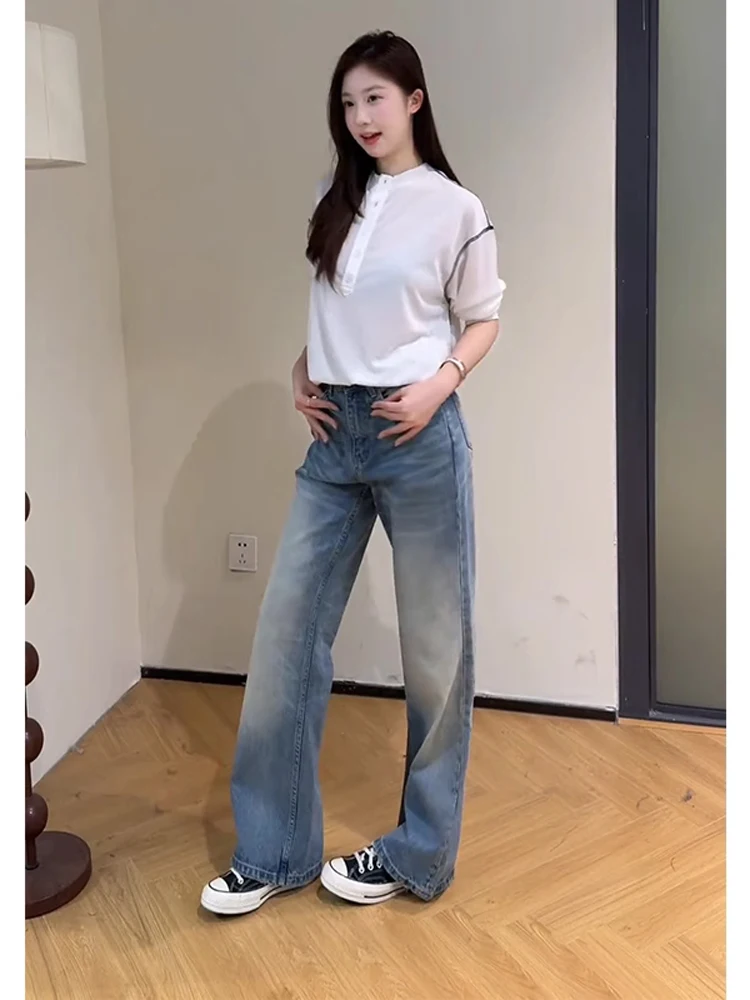 Retro Blue Waed Straight Leg Denim Jeans Women's American CleanFit Knife Pants Spring Slimming Narrow Version Flared Pants
Retro Blue Waed Straight Leg Denim Jeans Women's American CleanFit Knife Pants Spring Slimming Narrow Version Flared Pants