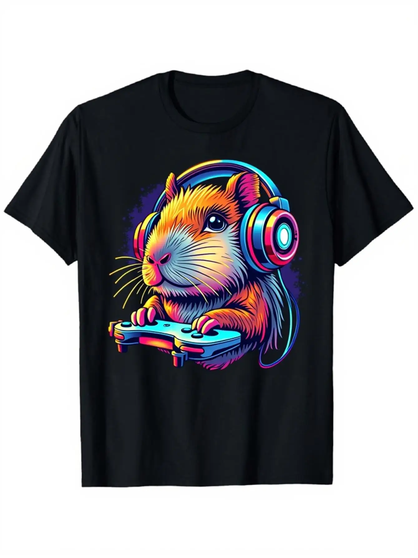Mens Crew Neck T-Shirt with Colorful DJ Guinea Pig Graphic Print Casual Streetwear Gaming Lovers Comfortable Round Neck
Mens Crew Neck T-Shirt with Colorful DJ Guinea Pig Graphic Print Casual Streetwear Gaming Lovers Comfortable Round Neck
