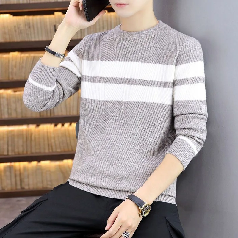 Autumn Winter Cashmere Pullover Men's Sweater O-neck Long Sleeve Striped Warm Slim Sweaters Casual Fashion Sweater Men Clothing
Autumn Winter Cashmere Pullover Men's Sweater O-neck Long Sleeve Striped Warm Slim Sweaters Casual Fashion Sweater Men Clothing