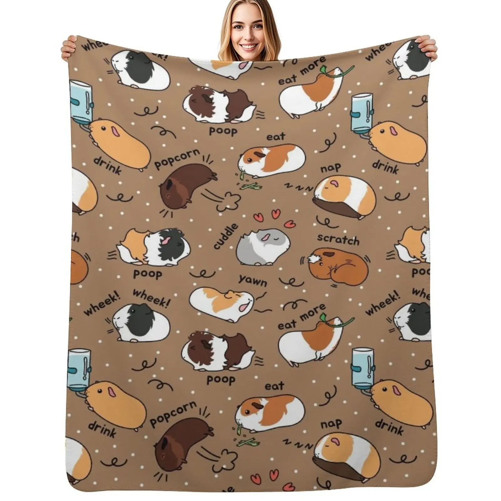 Guinea Pig Daily To-Do List - Brown Background Throw Blanket All Season Lightweight Soft Blanket for Bed
Guinea Pig Daily To-Do List - Brown Background Throw Blanket All Season Lightweight Soft Blanket for Bed