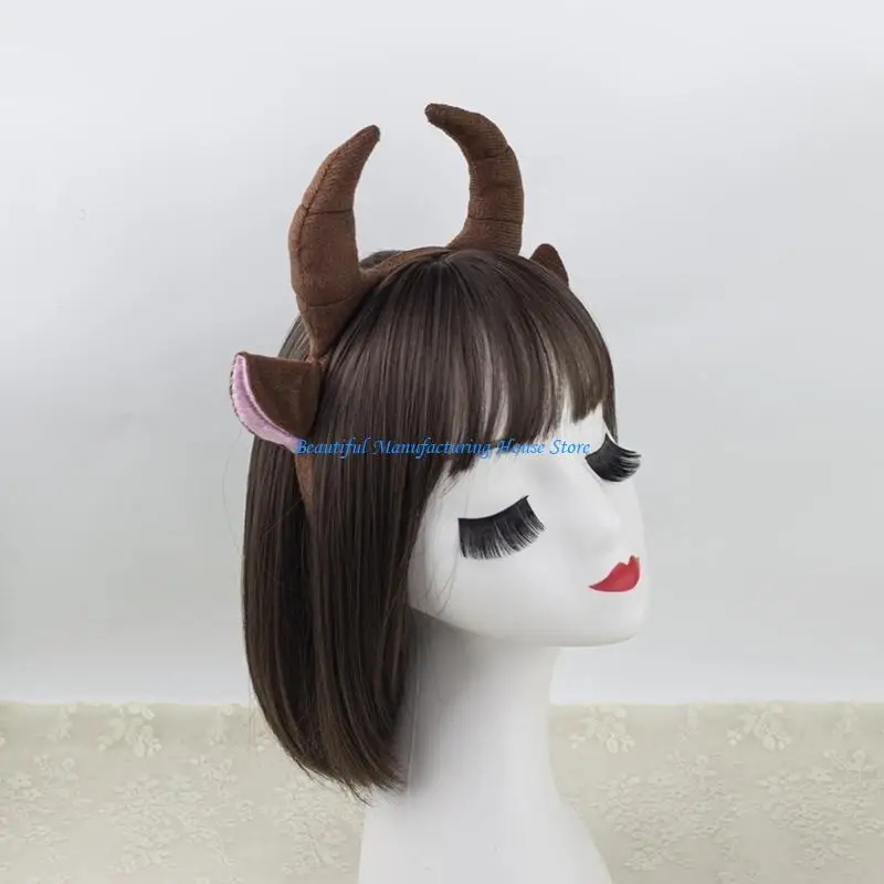 E56A Creative Ox Horn Headband Hairpeice for Role Playing Activities and Daily Wear
E56A Creative Ox Horn Headband Hairpeice for Role Playing Activities and Daily Wear