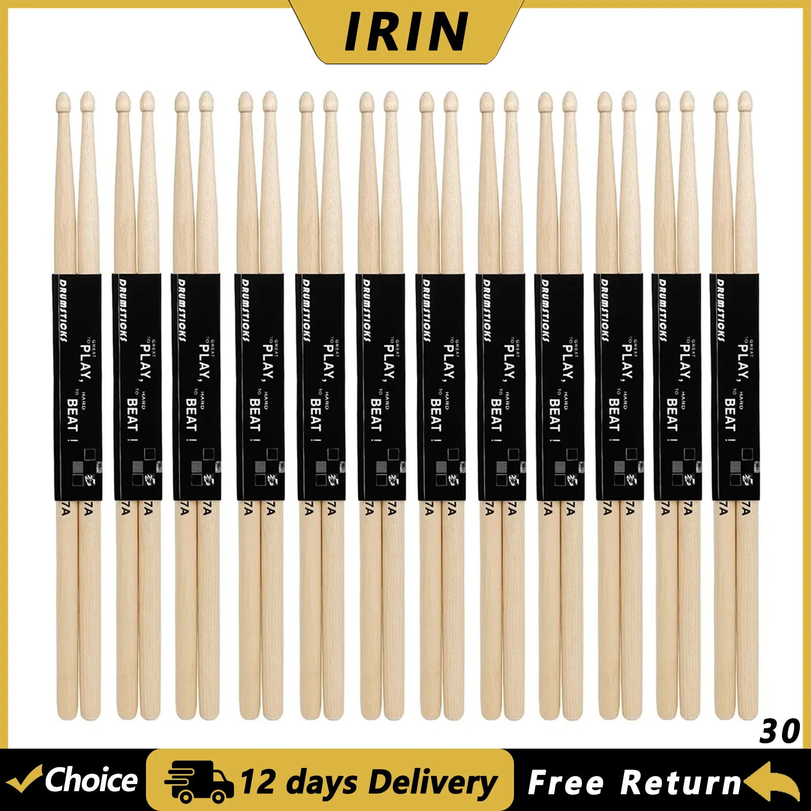 12 Pairs Drum Sticks 7A Maple Wood Tip Drumsticks Drum Racks Rock Band Suitable For Playing Percussion Instrument Accessories
12 Pairs Drum Sticks 7A Maple Wood Tip Drumsticks Drum Racks Rock Band Suitable For Playing Percussion Instrument Accessories