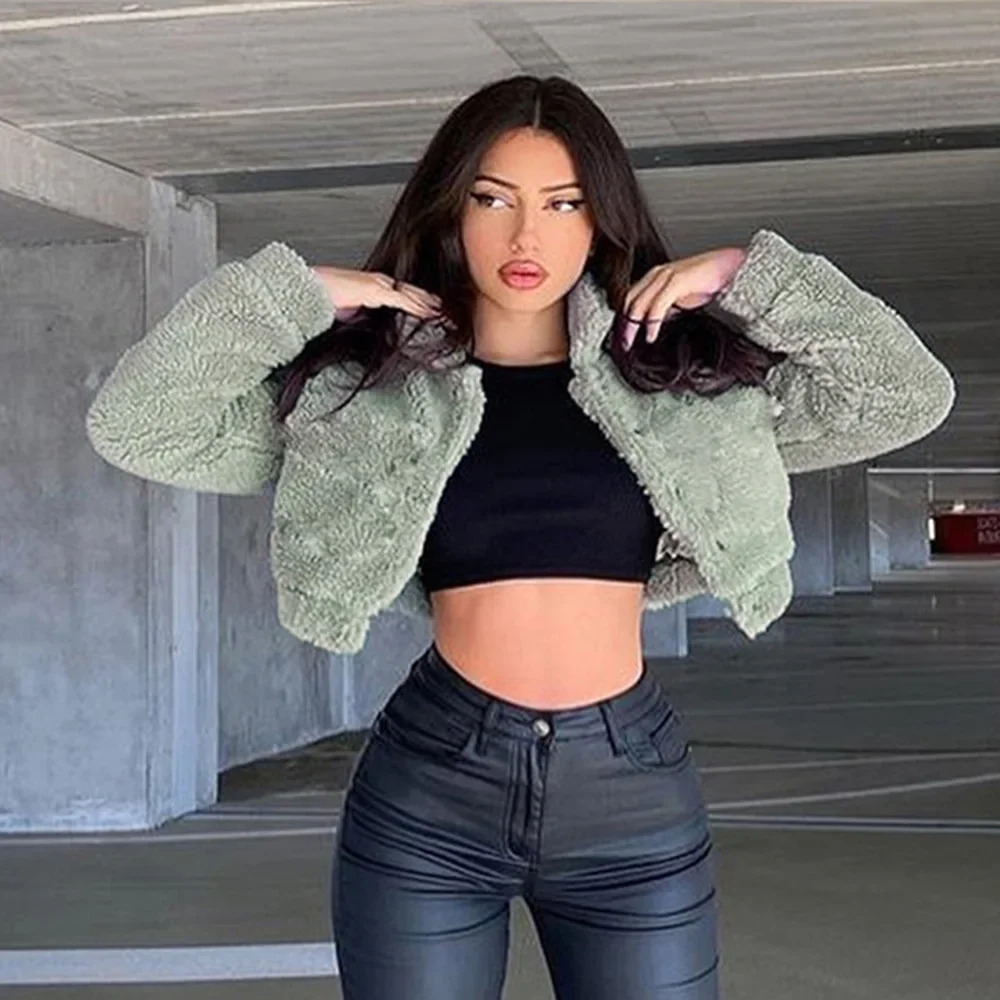 Autumn and Winter Ladies Fashion Lapel Zipper Pocket Warmth Sexy Short Women's Short Jacket Solid Color Slim Women's Streetwear
Autumn and Winter Ladies Fashion Lapel Zipper Pocket Warmth Sexy Short Women's Short Jacket Solid Color Slim Women's Streetwear