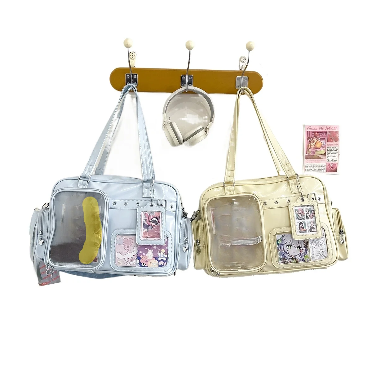 Корейская прозрачная сумка Y2K Ita Bag для девочек в стиле Sweet Lolita JK, модная школьная сумка через плечо, сумка-тоут для значков в стиле Harajuku
Корейская прозрачная сумка Y2K Ita Bag для девочек в стиле Sweet Lolita JK, модная школьная сумка через плечо, сумка-тоут для значков в стиле Harajuku