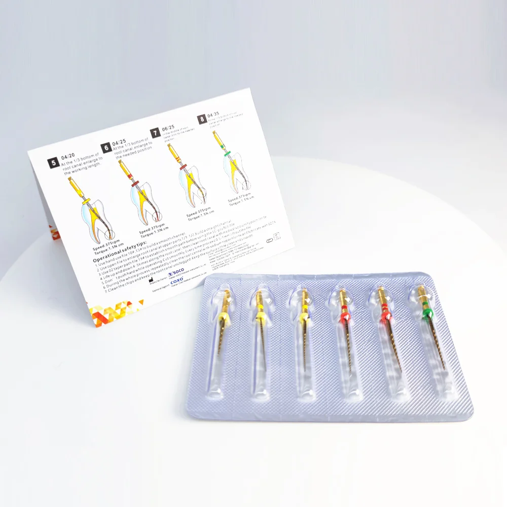 SOCO PRO Dental Heat-Activated NiTi Rotary Endodontic Files 21/25/31mm Thermally Treated Flexible Root Canal Shaping Cleaning
SOCO PRO Dental Heat-Activated NiTi Rotary Endodontic Files 21/25/31mm Thermally Treated Flexible Root Canal Shaping Cleaning