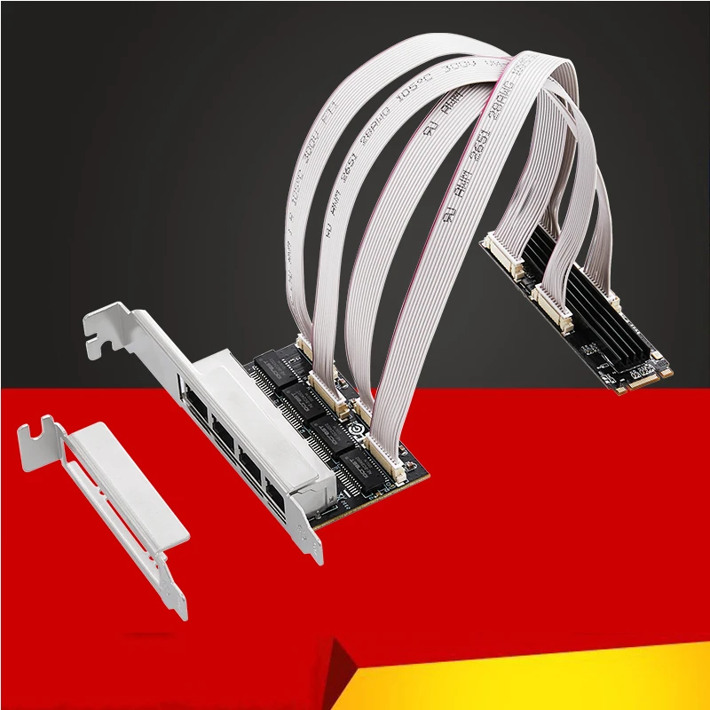 M.2 to 4 Ports RJ45 Gigabit Ethernet Network Card B+M Key 10/100/1000Mbps NIC Network Cards RealTek RTL8111H Chip NAS For Gaming
M.2 to 4 Ports RJ45 Gigabit Ethernet Network Card B+M Key 10/100/1000Mbps NIC Network Cards RealTek RTL8111H Chip NAS For Gaming