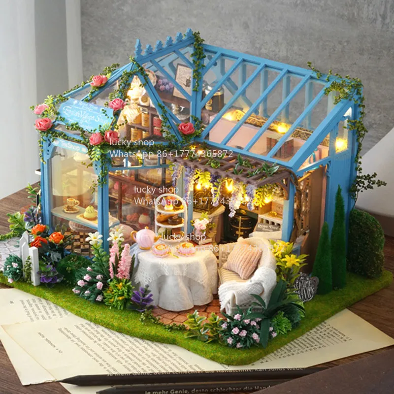Handmade Rose Garden Tea House Miniature Scene Model, DIY Assembled Hut Villa, Birthday Gift
Handmade Rose Garden Tea House Miniature Scene Model, DIY Assembled Hut Villa, Birthday Gift