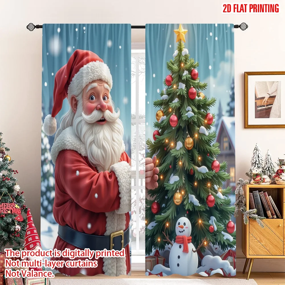 2pcs 2D flat printing Christmas Curtain Santa Snowman Christmas Tree_a 100% Polyester Without Electricity Holiday Decorations
2pcs 2D flat printing Christmas Curtain Santa Snowman Christmas Tree_a 100% Polyester Without Electricity Holiday Decorations