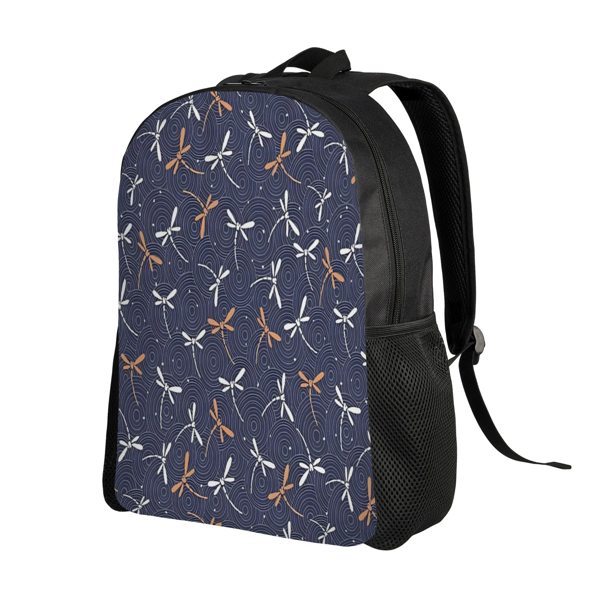 A large-capacity travel backpack with an oriental dragonfly pattern.
A large-capacity travel backpack with an oriental dragonfly pattern.