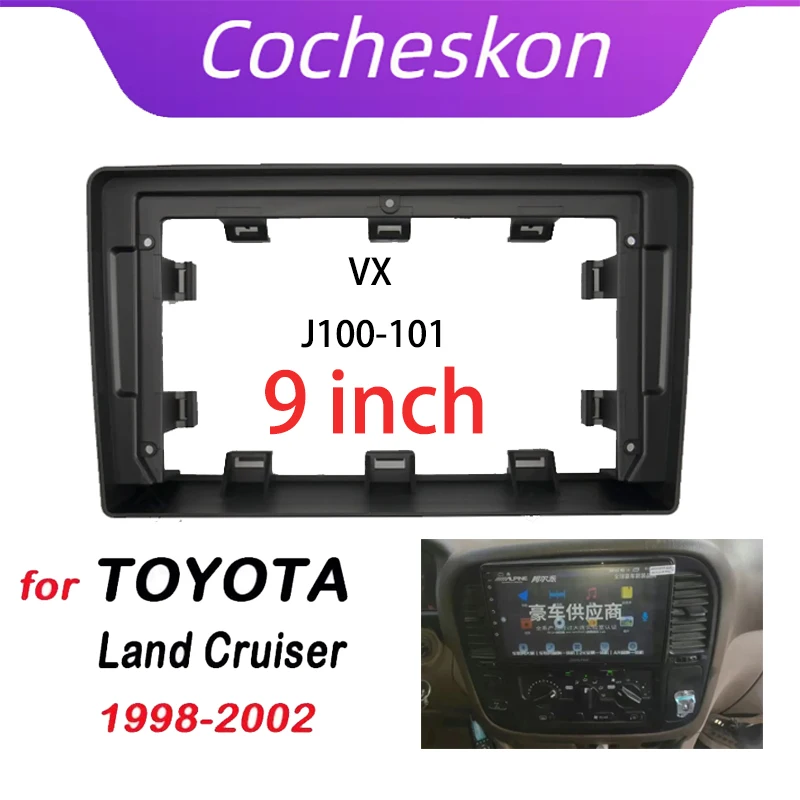 Автомобильные аксессуары 2 Din 9 дюймов радио Fascia DVD GPS MP5 Панель рамка для Toyota Land Cruiser VX J100-101 1996-2002 комплект
Автомобильные аксессуары 2 Din 9 дюймов радио Fascia DVD GPS MP5 Панель рамка для Toyota Land Cruiser VX J100-101 1996-2002 комплект