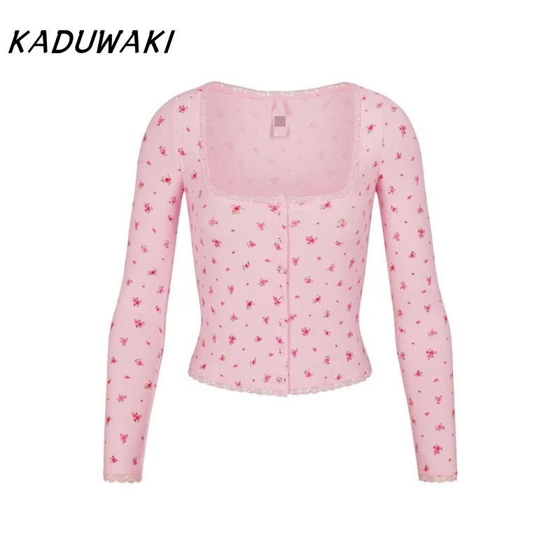 KADUWAKI Women Crop Tops Long Sleeve O-Neck Button T-Shirts Kawaii Aesthetic Spring Summer Lace Trim Floral Print Slim Fits Tops
KADUWAKI Women Crop Tops Long Sleeve O-Neck Button T-Shirts Kawaii Aesthetic Spring Summer Lace Trim Floral Print Slim Fits Tops