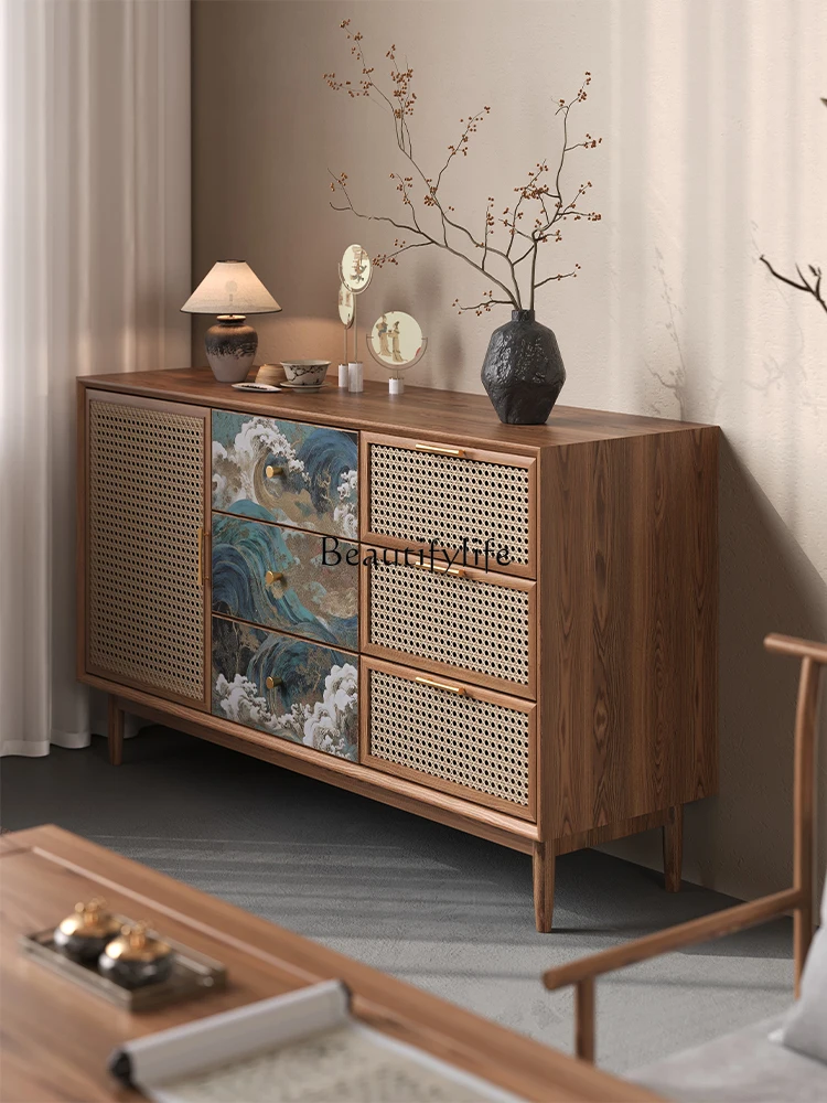 Solid wood integrated art side cabinet New Chinese Bogu shelf display cabinet 
Solid wood integrated art side cabinet New Chinese Bogu shelf display cabinet