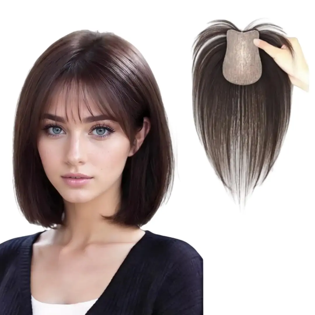 100% Human Hair Topper For Women Human Hair Bangs Hook and Loop Strap No Clips Magic Paste Hair Toppers for Women Easy to Wear Hairpieces 8 * 11cm Air Bangs Cover White Thinning Hair
100% Human Hair Topper For Women Human Hair Bangs Hook and Loop Strap No Clips Magic Paste Hair Toppers for Women Easy to Wear Hairpieces 8 * 11cm Air Bangs Cover White Thinning Hair