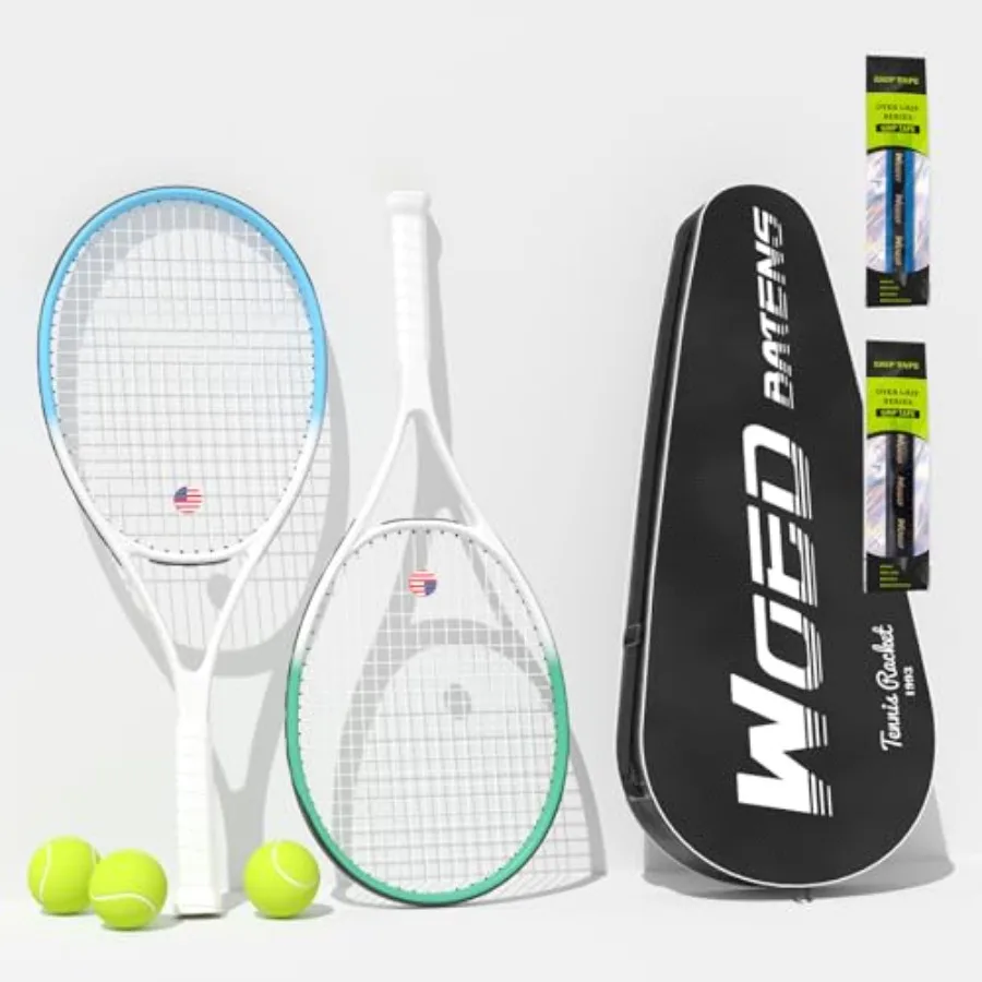 Adult 2-player tennis racket for beginner and pro use: 27-inch speed frame graphite composite black/white includes balls overgr
Adult 2-player tennis racket for beginner and pro use: 27-inch speed frame graphite composite black/white includes balls overgr