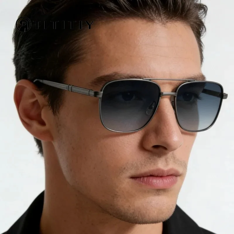 New Double Bridge Pure Titanium Sunglasses Retro Pilot Eyewear Men's Fashion Outdoor Sunshade Driving Polarized Sunglasses UV400
New Double Bridge Pure Titanium Sunglasses Retro Pilot Eyewear Men's Fashion Outdoor Sunshade Driving Polarized Sunglasses UV400