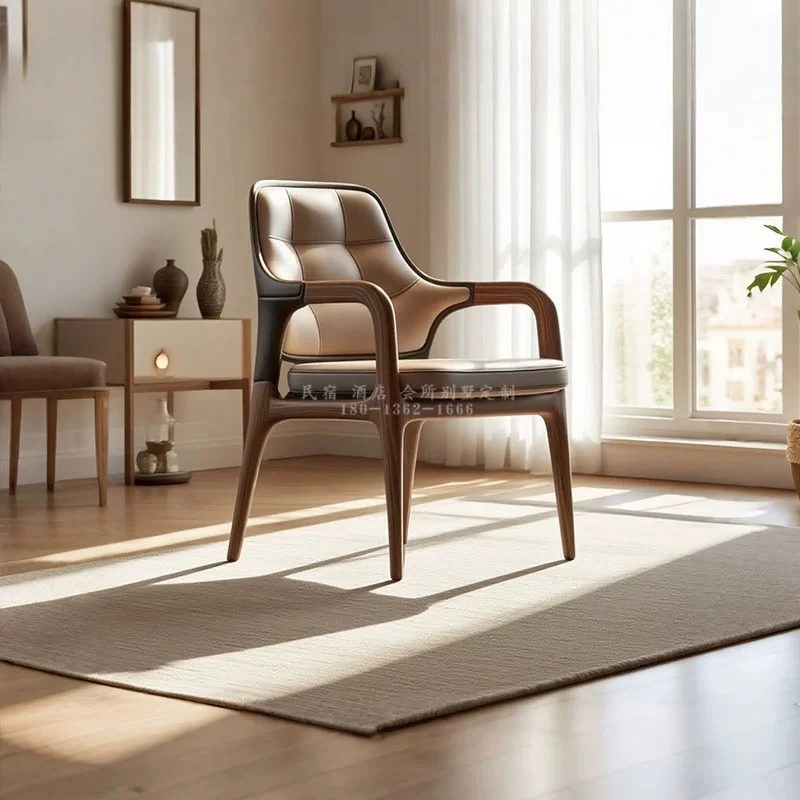 HYS Song-style aesthetics North American black walnut leather casual sofa chair Modern light luxury solid wood dining chair
HYS Song-style aesthetics North American black walnut leather casual sofa chair Modern light luxury solid wood dining chair