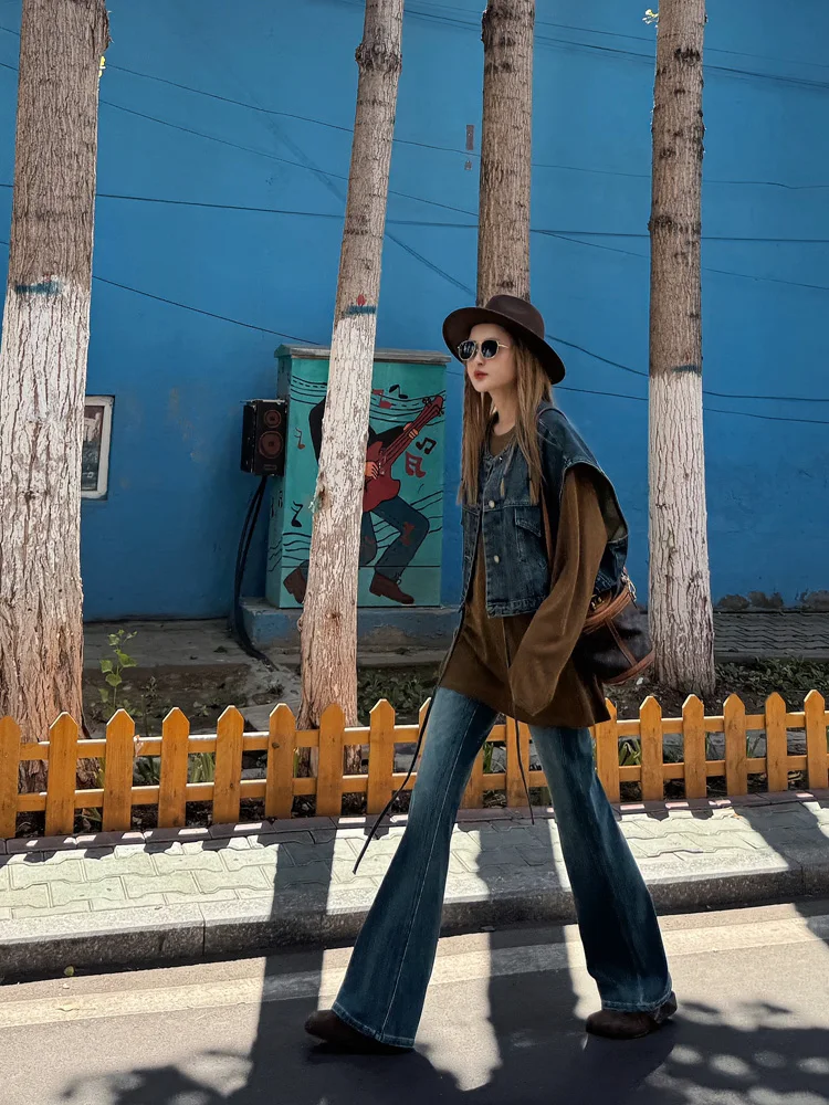 High Waist Bell Bot Jeans Vintage Faion Leg Lengthening Straight Cut Floor Length Pants Women's Cotton Stretch Denim
High Waist Bell Bot Jeans Vintage Faion Leg Lengthening Straight Cut Floor Length Pants Women's Cotton Stretch Denim