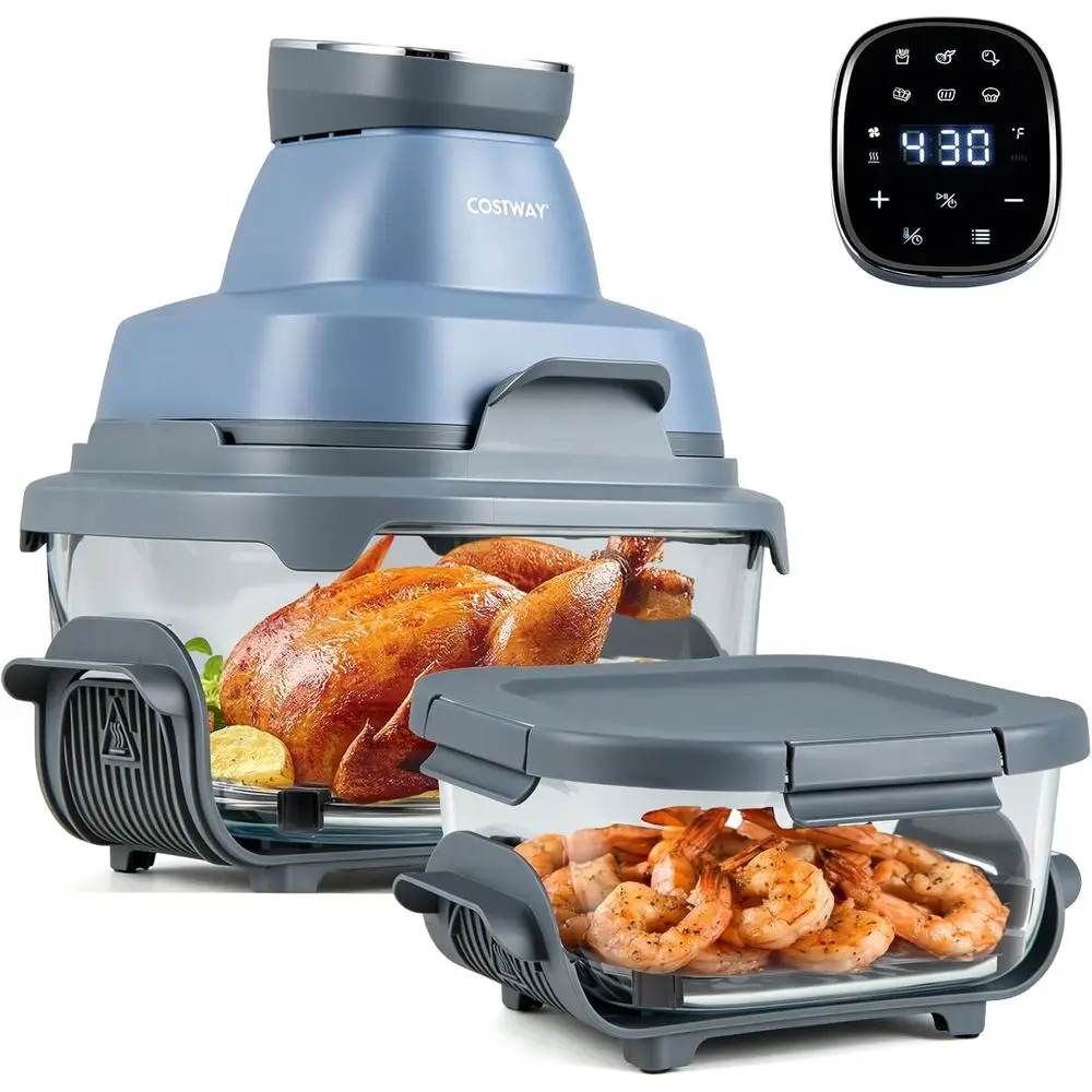 6-in-1 Multifunction Glass Air Fryer, 4.2L & 1.8L Containers, 1500W, Oilless Cooking, Navy
6-in-1 Multifunction Glass Air Fryer, 4.2L & 1.8L Containers, 1500W, Oilless Cooking, Navy