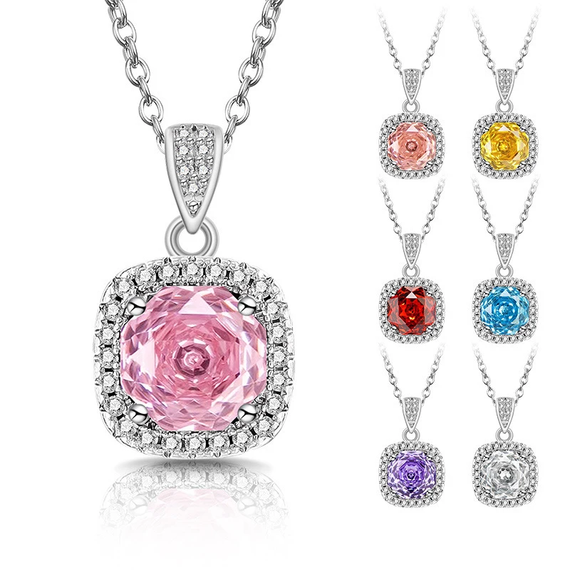 A thousand-year-old rose-cut princess square 925 sterling silver necklace - octagonal rose shape - elegant ladies' jewelry
A thousand-year-old rose-cut princess square 925 sterling silver necklace - octagonal rose shape - elegant ladies' jewelry