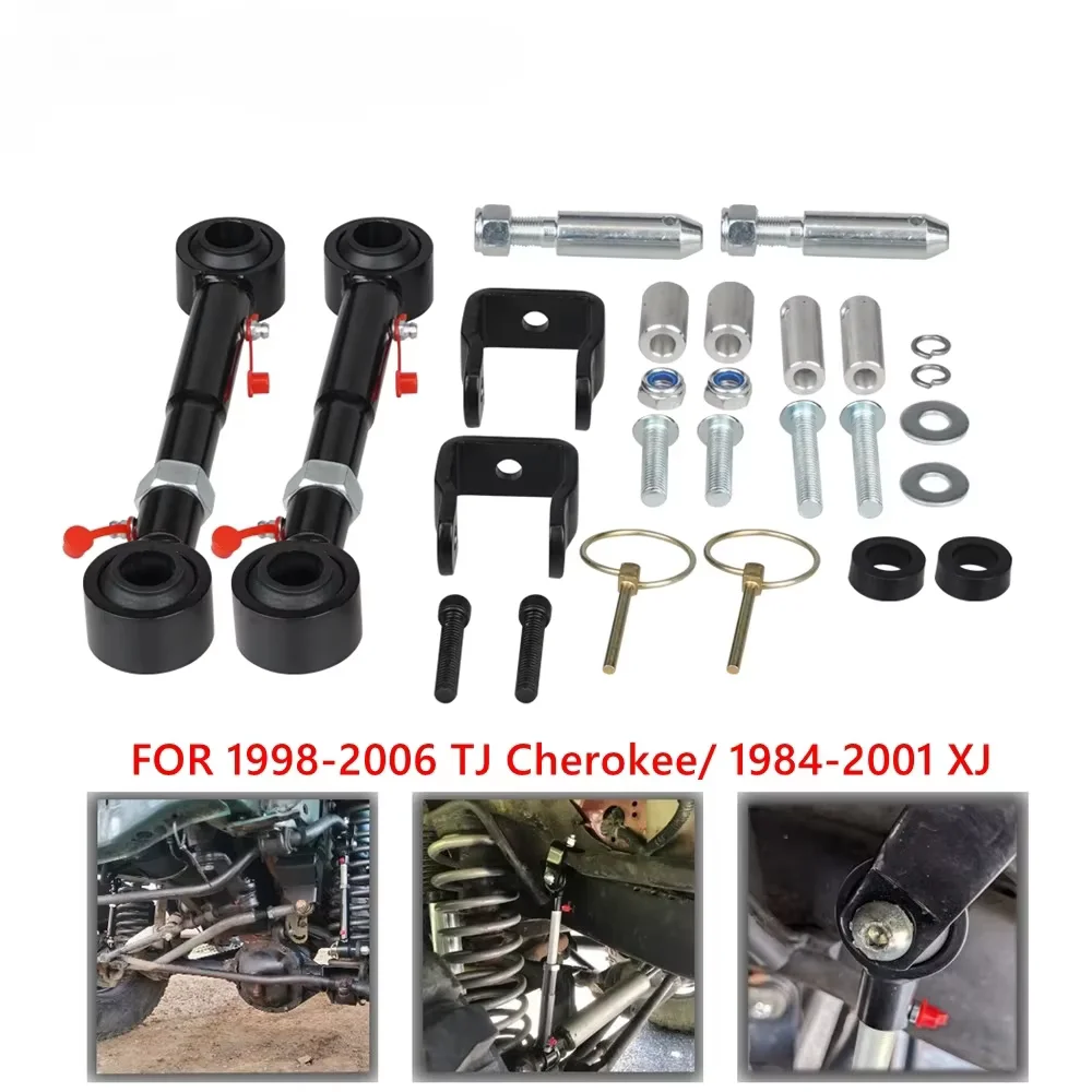 Adjustable Front Sway Bar Links Quicker Disconnects Fit For Wrangler 1998-2006 TJ Cherokee 1984-2001 XJ With 2.5" - 6" Lifts
Adjustable Front Sway Bar Links Quicker Disconnects Fit For Wrangler 1998-2006 TJ Cherokee 1984-2001 XJ With 2.5" - 6" Lifts