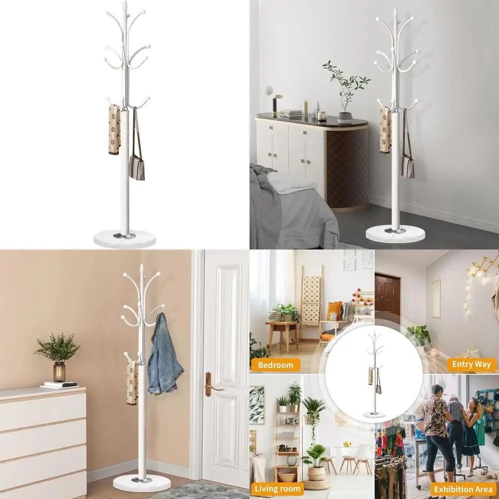 Отдельно стоящая металлическая вешалка с 12 крючками, основанием из натурального мрамора, прочное дерево для прихожей для подвешивания одежды и сумок
Отдельно стоящая металлическая вешалка с 12 крючками, основанием из натурального мрамора, прочное дерево для прихожей для подвешивания одежды и сумок